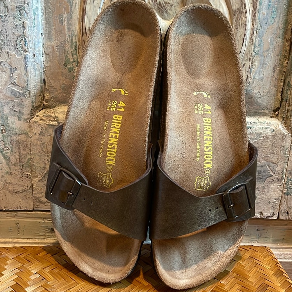 Birkenstock Dark Brown Slide Sandals